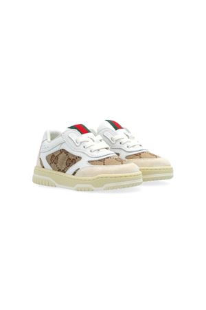 sneakers in pelle bianco GUCCI KIDS | 795814AADOW9555